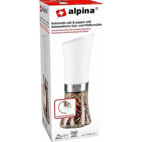 Sale e Macinapepe Automatico in Acciaio a Batterie Macinino Cucina Alpina (1/2)