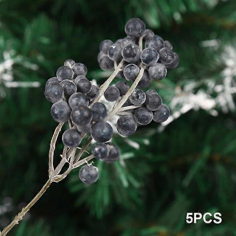 pièces de décorations artificielles pour fêtes et festivals : baies de Noël, branches et haricots en mousse.noir (1/5)