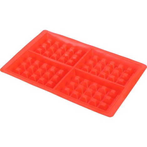 Moule à gaufres DIY réutilisable en silicone pour muffins et gâteaux, ustensile de cuisine, accessoire de pâtisserie, 4 grilles rectangulaires (1/5)