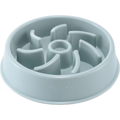Gamelle anti-glouton, adaptée aux chiens et aux chats, favorise une alimentation saine et une digestion lente, convient aux animaux de petite, moyenne et grande taille, bleue. (1/4)