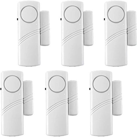 Set mit 6 Tür- und Fensteralarmen, magnetischer Einbruchmelder, 120 dB, für Kindersicherheit, Haussicherheit und Büroschutz (AAA-Batterien nicht enthalten)