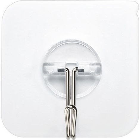 Pieces Transparent Self Adhesive Hooks 5 kg (max), for Bathroom, Kitchen, Ceiling, Hanging, Wall, Door, Bathrobes, Towel Holder (1/4)