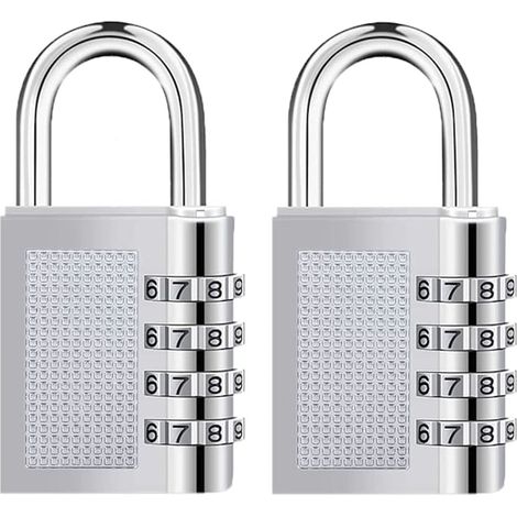 Zwei 4-stellige Zahlenschlösser für wetterfeste Außenschränke, 1,25-Zoll-Zahlenschlösser, geeignet für Fitnessstudioschränke, Werkzeugkästen usw., 40 mm. (1/2)