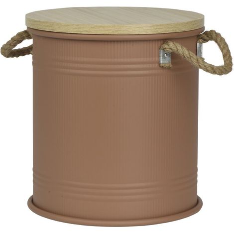 Kaemingk Eisentonne mit Deckel braun Ø 30 cm H: 33 cm