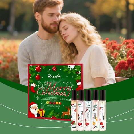Weihnachtliches Duft-Geschenkset – Zarter, natürlicher, frischer, eleganter und leichter Duft für jeden Tag, Paare und Verabredungen – 5 x 50 ml, 10 ml -- DE (1/5)