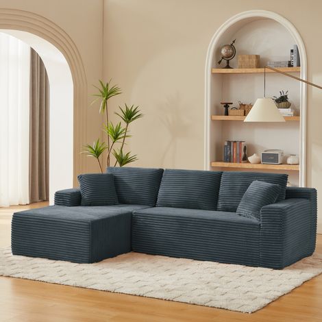 Divano modulare 252,5x163x65 cm in grigio scuro, componibile, comodo e sfoderabile (1/5)