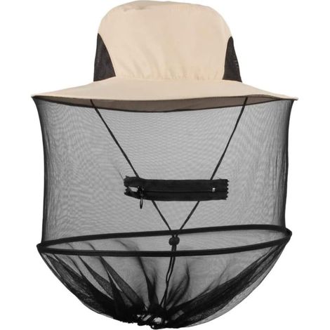 Mosquito Head Net Hat Protective Cover Anti-bee Insect Fly Bug Netting for BeeKeeper Beige Fishing Tackle Tool Practical Tool