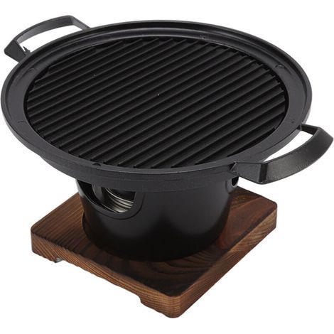 Gril de table à charbon de bois compact, antiadhésif et facile à nettoyer – usage intérieur, sans fumée, pour 1 personne (1/5)