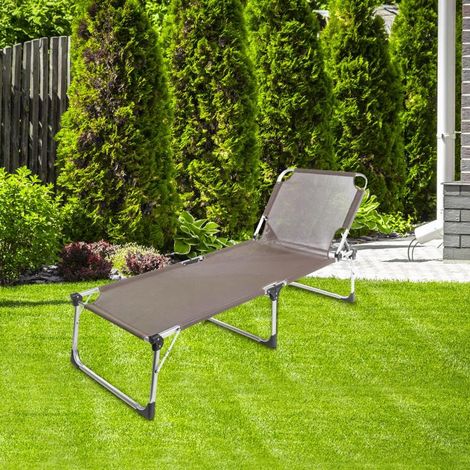 Aluminium Dreibeinliege taupe Maße: ca. 207x69,5x38,5 cm