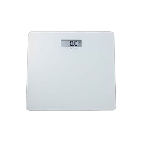 King Home BILANCIA PESAPERSONE con display LCD portata portata max 150KG base in vetro bianca 30x30x1,7h cm (1/4)
