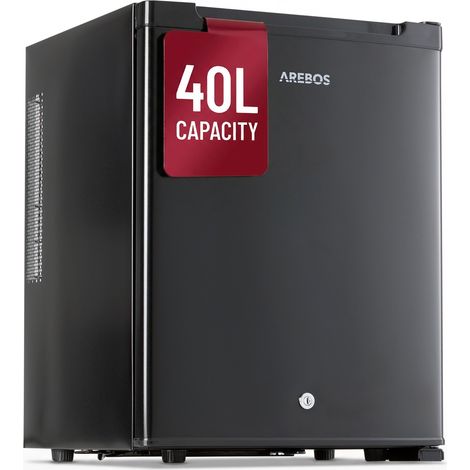 AREBOS Mini Kühlschrank 40L – leise, energieeffizient, kompakt, abschließbar, ideal für Büro, Schlafzimmer & Minibar (1/5)
