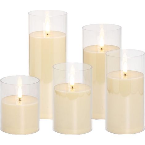 Bougie électronique LED 7,5 x 12.5 cm avec oscillation simulée, idéale pour les mariages et les anniversaires.