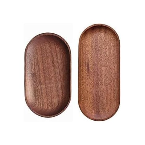 Lot de 2 plateaux de service en bois 10x23 & 10x18 cm