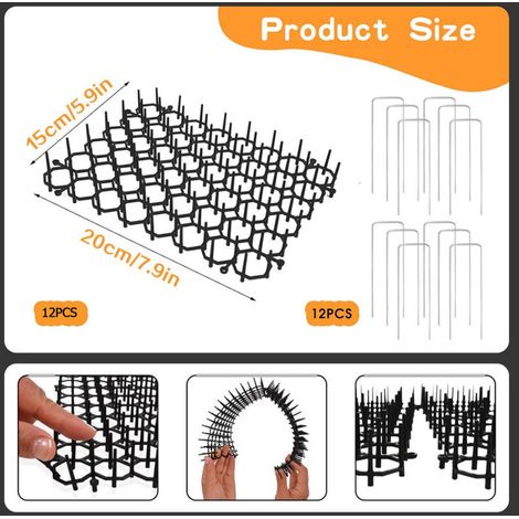 12 pièces Grille de jardin anti-chats et chiens 15x20cm - Grilles anti-nuisibles modulables - Protection efficace pour potagers et jardinières
