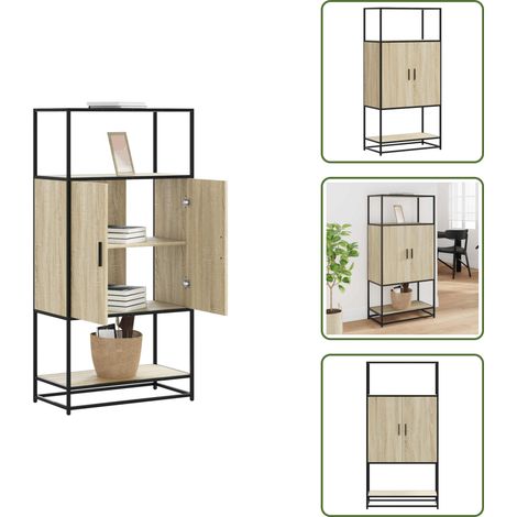vidaXL Highboard Sonoma-Eiche 68x35x139 cm Holzwerkstoff und Metall (1/5)