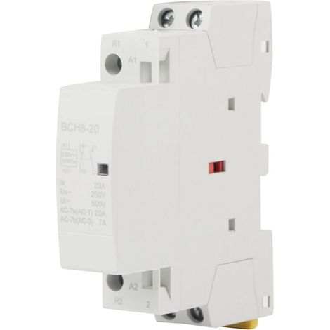 Contacteur AC Domestique 2P 230V DIN Rail 20A 1NO 1NC 35mm AC-7a AC-7b (1/4)