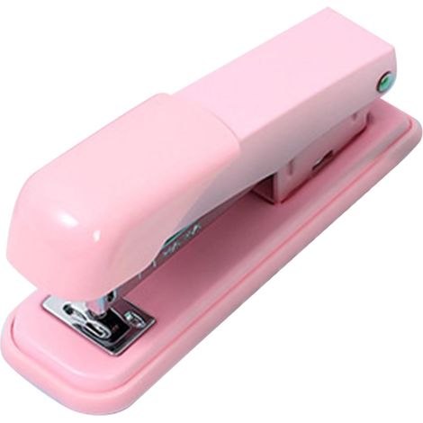 Agrafeuse de Bureau, pour agrafeuse de Bureau Ergonomique sans Effort de Profondeur 24/6 26/6 60 mm, pour étudiant enseignant (Rose) (1/5)