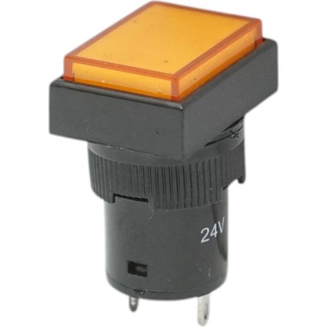 Indicatore di segnale industriale LED giallo 24V Ø 16mm quadrato Breckner Germany (1/4)