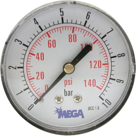 Manómetro de vacío fi 63 0 → + 6 bar 1/4" parte trasera de latón seco (1/3)
