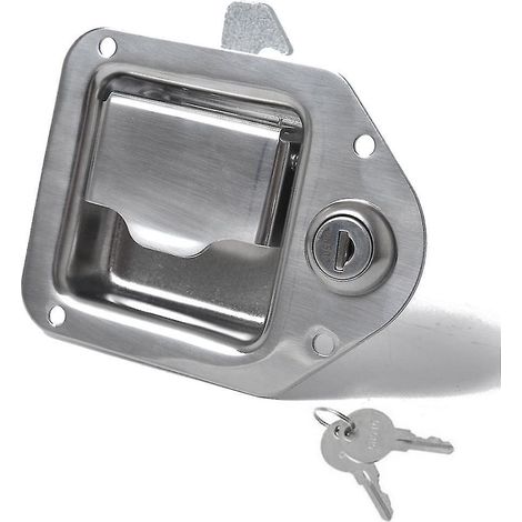 Loquet de poignée de coffre à outils de remorque avec serrure, loquet à palette de haute qualité pour coffre à outils, 4-3/8 po x 3-1/4 po avec-- (1/5)