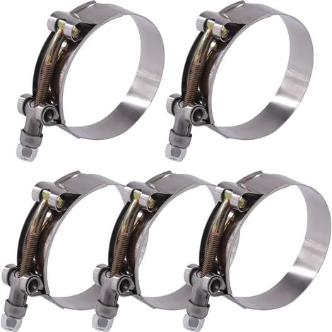 5 Stück Edelstahl Turbo Ansaugrohr Schlauchschelle 63–71 mm (1/2)