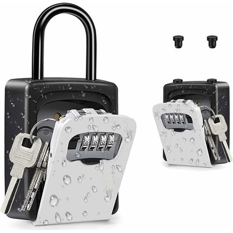(Argento) Cassaforte per chiavi portatile, cassaforte per chiavi con lucchetto con grillo rimovibile, cassetta di sicurezza con combinazione montata a parete per esterni per casa, ufficio, appaltatori (1/4)