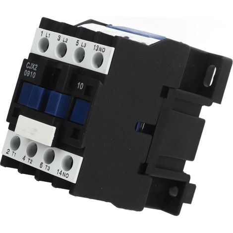 Contacteur CA triphasé basse tension CJX2-09 AC220V 9A sur rail, contacts argentés (1/5)