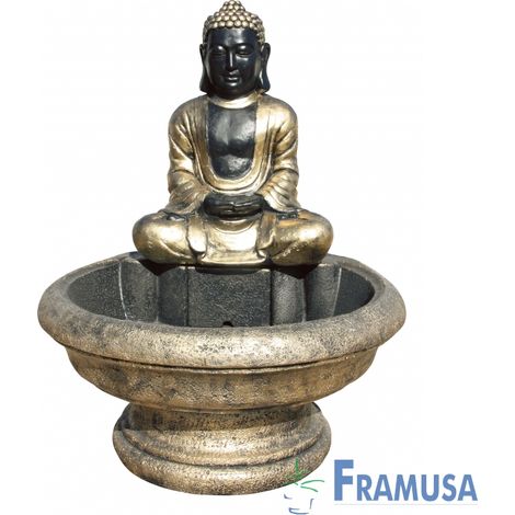 FUENTE DE PIEDRA ARTIFICIAL BUDA ZEN GOLDEN
