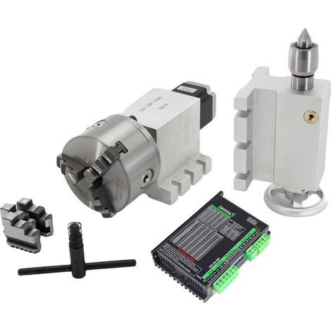 Reductor de transmisión armónica CNC, relación de reducción 50:1, motor paso a paso Nema23, 3 mordazas K11-100mm y controlador. (1/2)