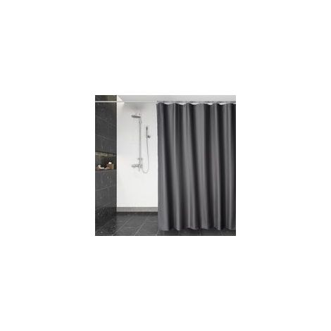 Cortina de ducha de 180 x 200 cm, gris oscuro, de secado rápido, lavable a máquina, de tejido de poliéster resistente al agua.