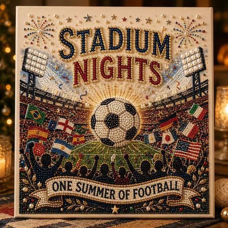 Football-themed diamond painting, World Cup decorative painting, 3D stereoscopic beaded embroidery wall hanging, creative home decoration for living room and bedroom, last goal -