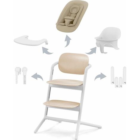 [GEBRAUCHT] B-Ware Cybex Hochstuhl LEMO Babystuhl Kinderhochstuhl verstellbar beige 4in1 Set (1/2)
