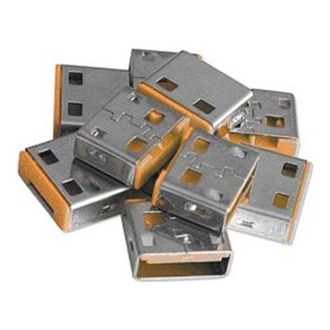 Lindy USB-Port-Schlösser (schlüssellos) 10 Stück Orange, 40463 (1/3)