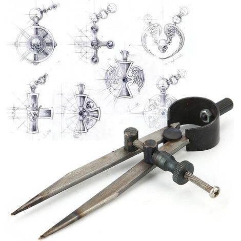 Irovami Compas à pointe fine de 10 cm de long, à branches carrées effilées, outil de marquage pour bijoux (1/5)