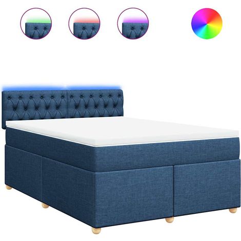 Maison Exclusive - Giroletto a Molle con Materasso Blu 140x190 cm in Tessuto (1/5)