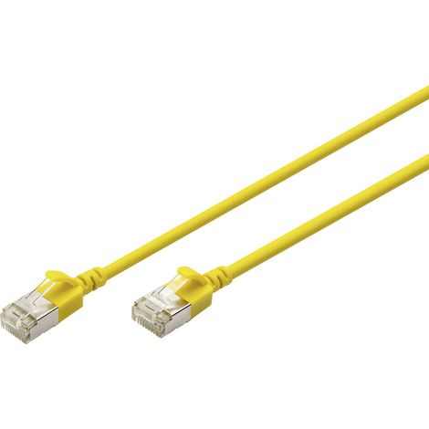 Digitus DK-1632-A-015S-Y RJ45 Netzwerkkabel, Patchkabel CAT 6a F/FTP 1.5 m Gelb Farbcodiert, Geschir