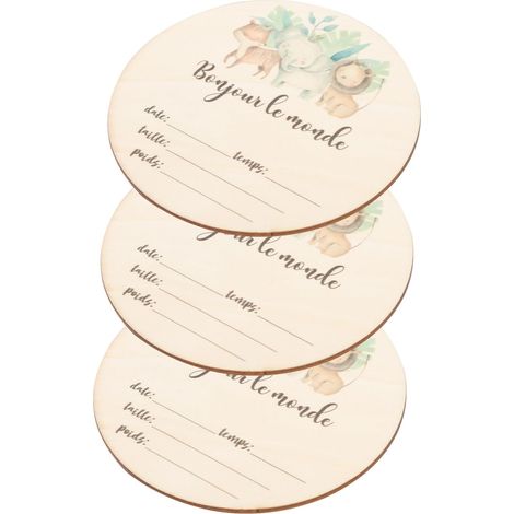 Panneau rond en bois pour annoncer la naissance d un garçon (1/5)