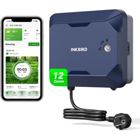 WiFi Connected Watering Programmer, 12 Ways, Protection Box APP Control,16 Watering Programs,Intelligent Weather Function,Automatic Watering Timer for Garden Lawn (1/5)