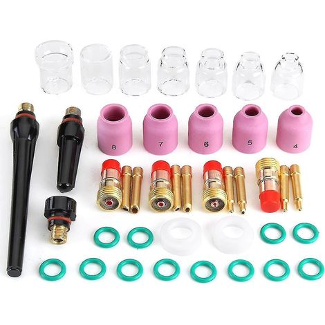 41-teiliges Set Düsenringabdeckung für WIG-Schweißbrenner, Gaslinsen-Glasbecher (1/5)