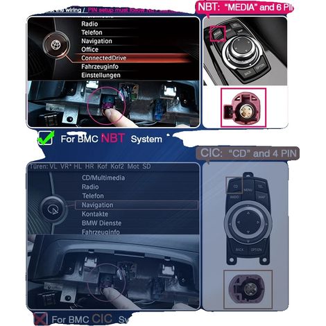 Integración con CarPlay y Android Auto, conectividad inalámbrica, fácil instalación, para BMW NBT (1/2)