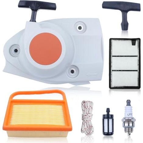 Lanceur de Démarrage avec Filtre a Air pour Stihl TS410 TS420 Découpeuse Pieces Detachees avec Poignée de Lanceur Cordon Bougie D'allumage Filtre Essence 42381900300 42381401800 (1/5)