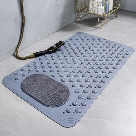 Tapis à ventouse de salle de bain 50x80cm, tapis de massage des pieds, tapis en PVC antidérapant, décoration de salle de bain, tapis carré (1/5)