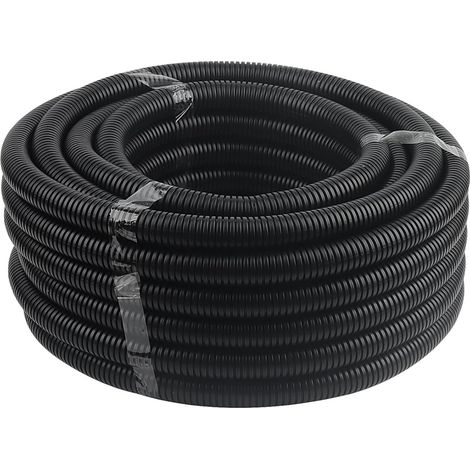 Gaine Electrique Exterieur annelée Fendue, 50 m de Long, ID 10 mm x diamètre extérieur 13 mm, Tuyau ondulé Flexible, Gaine Cable, Protege Cable, Noir, Vide pour câbles à Fibre Optique (1/5)