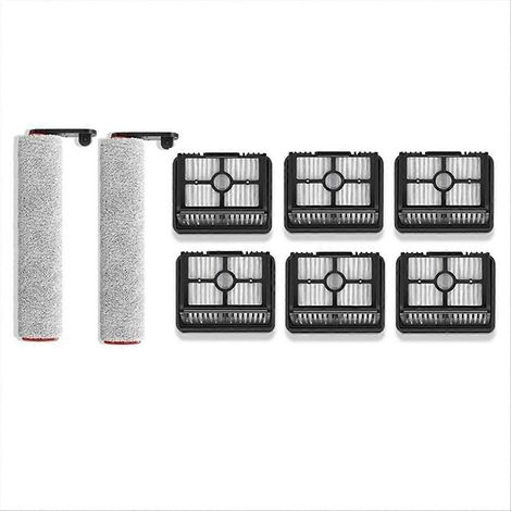 Set aus 3 weichen Bürstenwalzen H30 + HEPA-Filter für Staubsauger, kompatible Ersatzteile, effizientes Ersatzzubehör, hohe Reinigungsleistung, graue Farbe, langlebige Qualität. (1/5)
