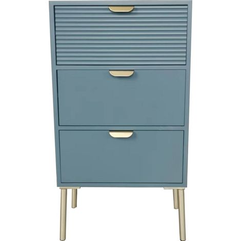 3 Drawers Chest of Drawers - Wood - L30 x W40 x H75 cm - Blue