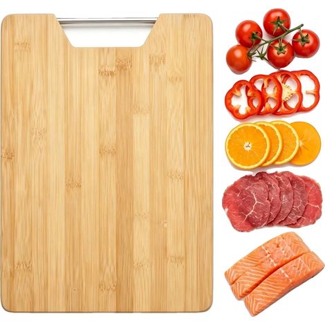 Planche à découper en bambou, robuste, facile à nettoyer, 1pcs (1/2)