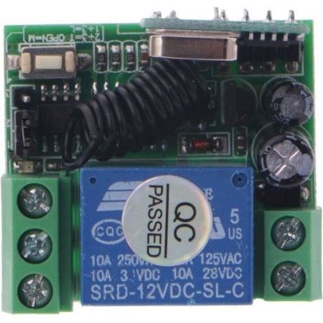 Télécommande Sans Fil - Récepteur Émetteur RF 315 MHz - Relais 1 Canal 10 A - Alimentation DC 9V 12V 24V - Pour Domotique Industrielle - 1 Set (1/4)