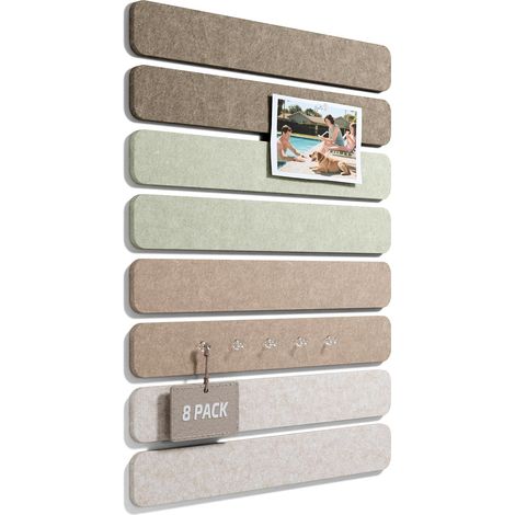 Tableau mémo mural en feutre 33 × 5 cm – Bande panneau d’affichage adhésif avec 50 punaises, tableau de notes pour bureau, chambre et porte (1/5)