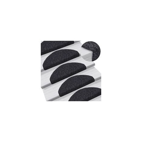 Selbstklebende Treppenstufenstreifen, 5er-Pack, 65 x 21 x 4 cm, schwarz, halbkreisförmig, Großformat - Crezuo (1/4)