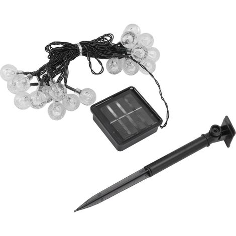 Solar-Lichterkette mit 20 LEDs, IP65 wasserdicht, 2 Modi, dekorative Kugellampenkette für den Außenbereich, ideal für Camping und Partys, 5 m (16,4 ft), weißes Licht (1/5)